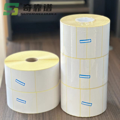 Thermopapier-Aufkleber-Barcode-Aufkleber mit gelber Farbpergamin-Zwischenlage