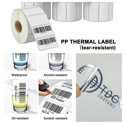 Matte PP-Wärmeetikett Aufkleber Matte synthetische Papieretikette wasserdicht zerreißfest
