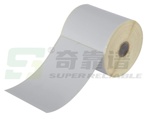 100 mm*150 mm Klebstofffrachtbrief Klebstoffthermisches Etikett Leerzeichen in Rollen mit Glasfolie