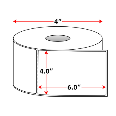 100 mm*150 mm Klebstofffrachtbrief Klebstoffthermisches Etikett Leerzeichen in Rollen mit Glasfolie