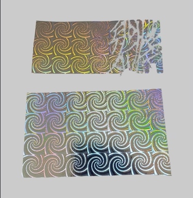 Holographische Film zerstörerische Etiketten Material zerbrechliches Aufkleberpapier