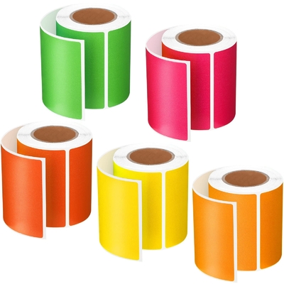 Orange Gelb Rot Blau Grün Farbe Thermische Aufkleber Thermische Etikette Thermische Barcode Aufkleber