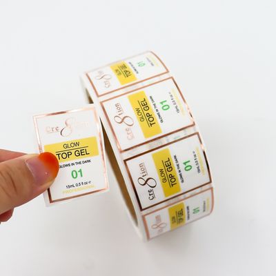 ISO Certificate Customized Cosmetics label Printed Toiletries label adhesive label