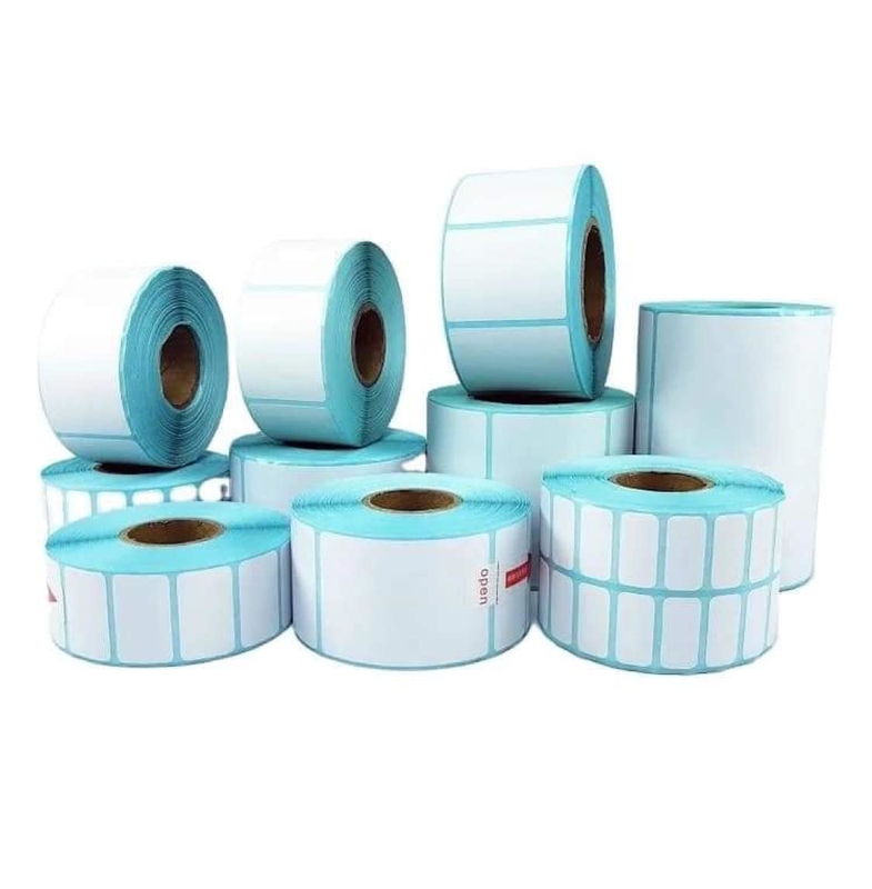 Blaufarbiger Glasliner, kundenspezifischer Klebstoff, thermischer Aufkleber, Skala-Aufkleber, leerer thermischer Aufkleber