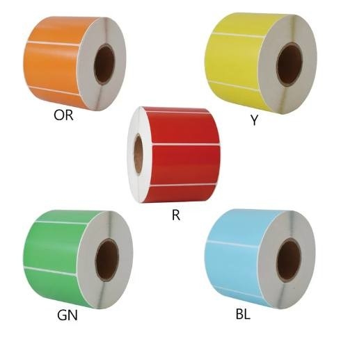 Orange Gelb Rot Blau Grün Farbe Thermische Aufkleber Thermische Etikette Thermische Barcode Aufkleber