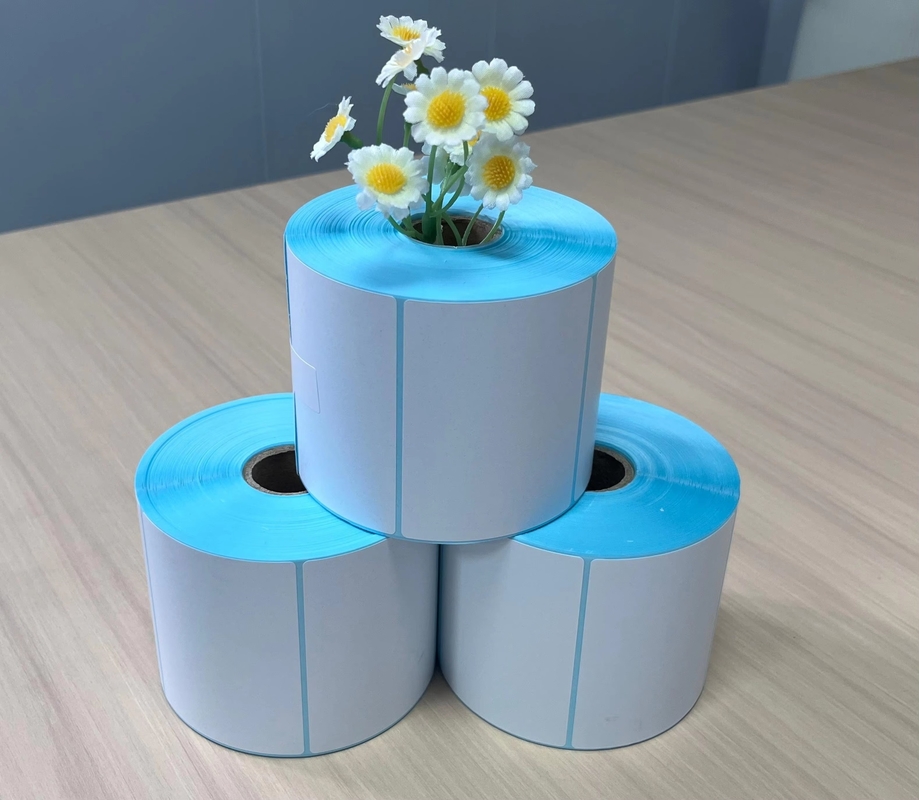 Aufkleber mit thermischem Aufkleber, leerer Aufkleber, blauer Aufkleber